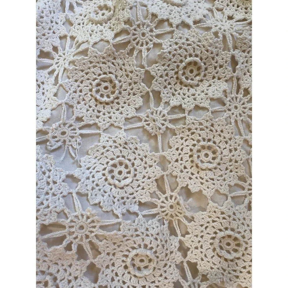 Crochet Lace Pillow Shams Set of 2 Floral Cotton 20x26 Romantic Boho Cottagecore